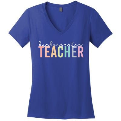 Back To School Matching Teacher Kindergarten Teachers Gift Women's V-Neck T-Shirt