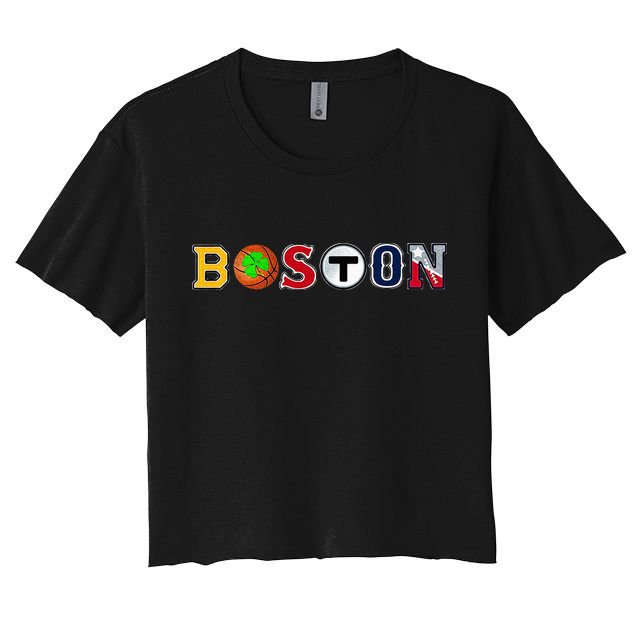 Bawston Townie Sports Fan Boston Mass New England Proud Crop Top