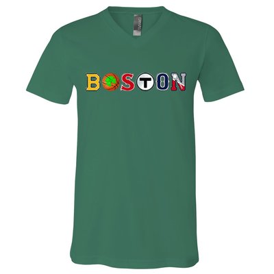 Bawston Townie Sports Fan Boston Mass New England Proud V-Neck T-Shirt