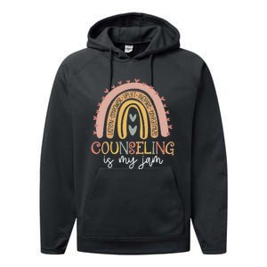 Back To School Counselor Counseling Is My Jam Rainbow Performance Fleece Hoodie