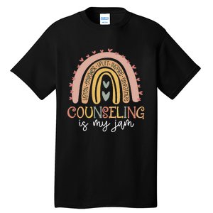 Back To School Counselor Counseling Is My Jam Rainbow Tall T-Shirt