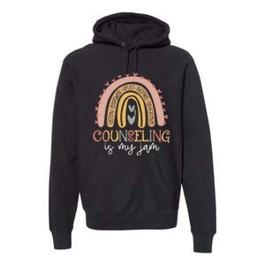 Back To School Counselor Counseling Is My Jam Rainbow Premium Hoodie