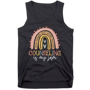 Back To School Counselor Counseling Is My Jam Rainbow Tank Top