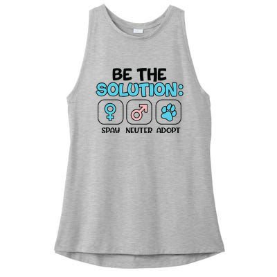 Be The Solution Spay Neuter Adopt Animal Lovers Ladies PosiCharge Tri-Blend Wicking Tank