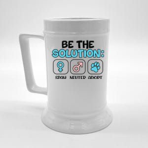 Be The Solution Spay Neuter Adopt Animal Lovers Beer Stein