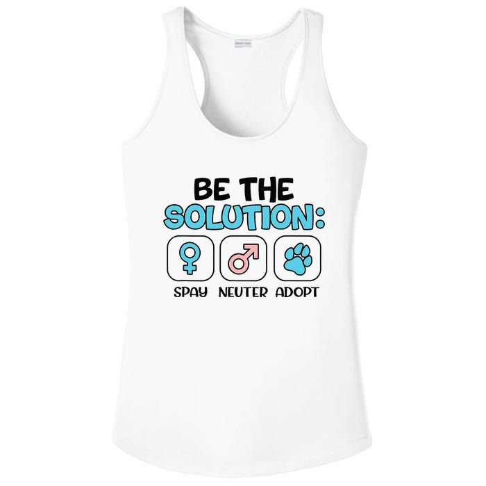 Be The Solution Spay Neuter Adopt Animal Lovers Ladies PosiCharge Competitor Racerback Tank