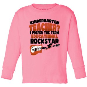 Back To School Music Guitar Kindergarten Teacher Gift Toddler Long Sleeve Shirt