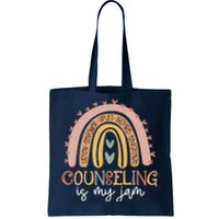 Back to School Counselor Counseling Is My Jam Rainbow Tote Bag