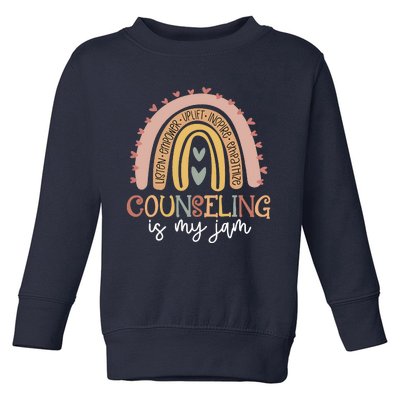 Back to School Counselor Counseling Is My Jam Rainbow Toddler Sweatshirt