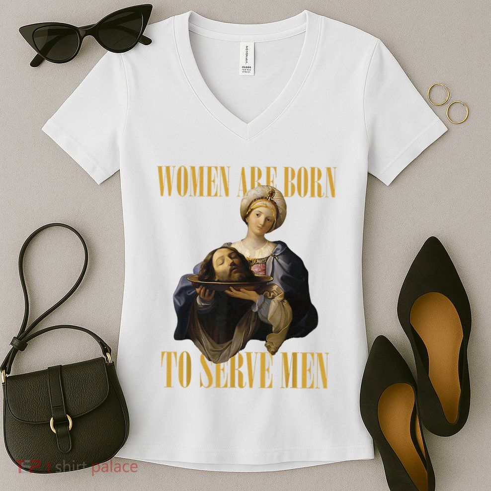 Born To Serve Christian Boss Motivational Funny Women's V-Neck T-Shirt