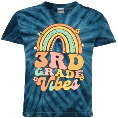 Back To School Third Grade Vibes Student Teacher rainbow Kids Tie-Dye T-Shirt