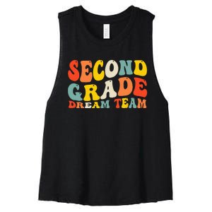 Back To School 2nd Grade Dream Team Teacher Second Grade Women's Racerback Cropped Tank