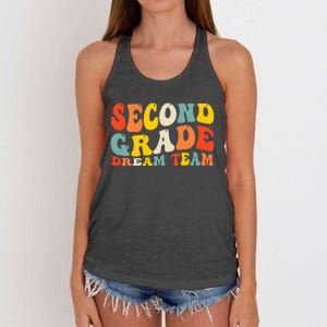 Back To School 2nd Grade Dream Team Teacher Second Grade Women's Knotted Racerback Tank