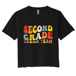 Back To School 2nd Grade Dream Team Teacher Second Grade Women's Crop Top Tee