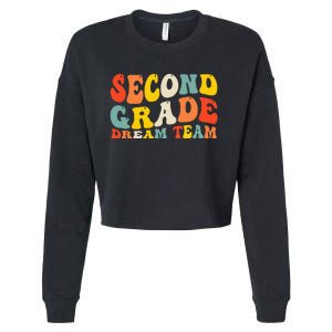 Back To School 2nd Grade Dream Team Teacher Second Grade Cropped Pullover Crew