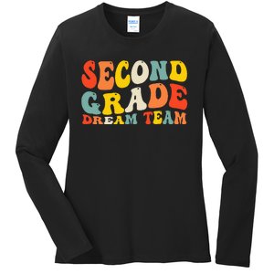 Back To School 2nd Grade Dream Team Teacher Second Grade Ladies Long Sleeve Shirt