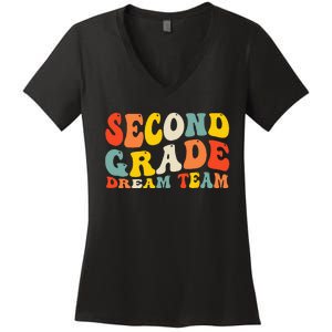 Back To School 2nd Grade Dream Team Teacher Second Grade Women's V-Neck T-Shirt