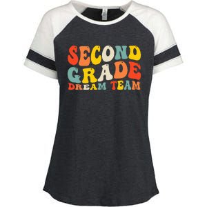 Back To School 2nd Grade Dream Team Teacher Second Grade Enza Ladies Jersey Colorblock Tee