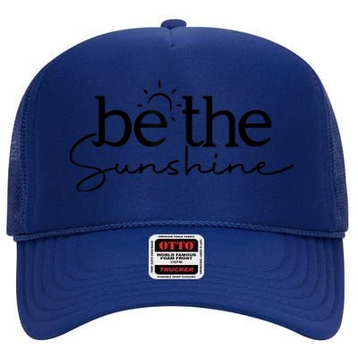 Be The Sunshine Retro Beach Vacation Summer Quote Wo Gift High Crown Mesh Back Trucker Hat