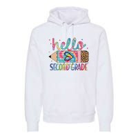 Back To School Hello Second 2nd Grade Leopard Tie Dye Pencil Premium Hoodie