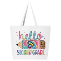 Back To School Hello Second 2nd Grade Leopard Tie Dye Pencil 25L Jumbo Tote