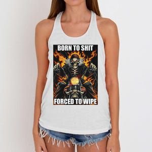 Born To Shit Forced To Wipe Women's Knotted Racerback Tank