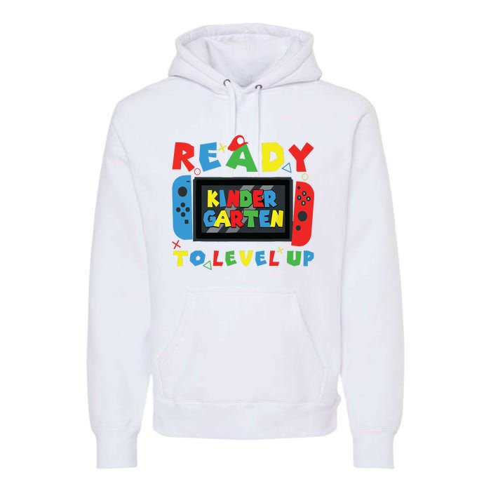 Back To School Kindergarten Ready To Level Up Gamer Premium Hoodie