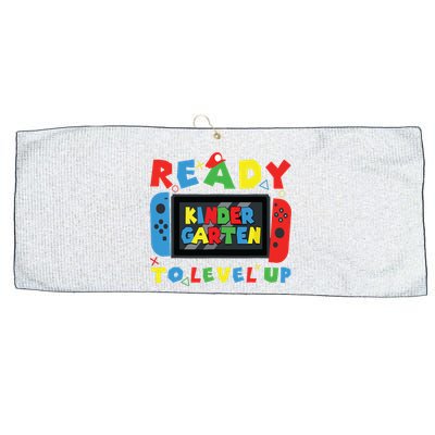 Back To School Kindergarten Ready To Level Up Gamer Large Microfiber Waffle Golf Towel