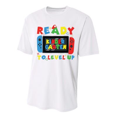 Back To School Kindergarten Ready To Level Up Gamer Performance Sprint T-Shirt