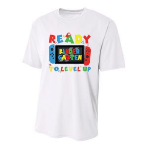 Back To School Kindergarten Ready To Level Up Gamer Youth Performance Sprint T-Shirt