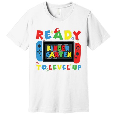 Back To School Kindergarten Ready To Level Up Gamer Premium T-Shirt