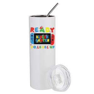 Back To School Kindergarten Ready To Level Up Gamer Stainless Steel Tumbler