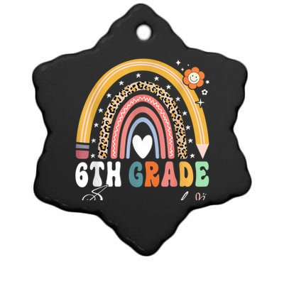 Back To School Rainbow 6Th Sixth Grade Squad Teachers Gift Ceramic Star Ornament