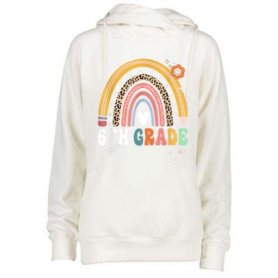 Back To School Rainbow 6Th Sixth Grade Squad Teachers Gift Womens Funnel Neck Pullover Hood