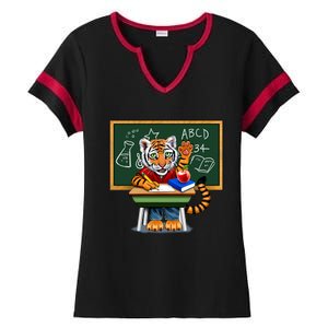 Back To School Tiger Ladies Halftime Notch Neck Tee