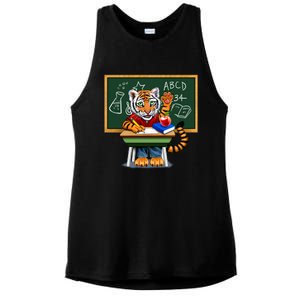 Back To School Tiger Ladies PosiCharge Tri-Blend Wicking Tank