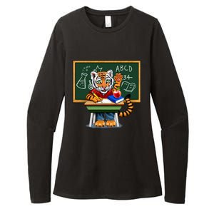 Back To School Tiger Womens CVC Long Sleeve Shirt