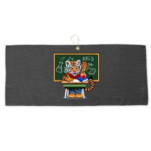 Back To School Tiger Large Microfiber Waffle Golf Towel