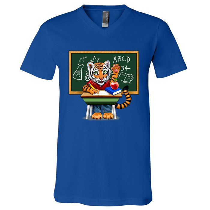 Back To School Tiger V-Neck T-Shirt