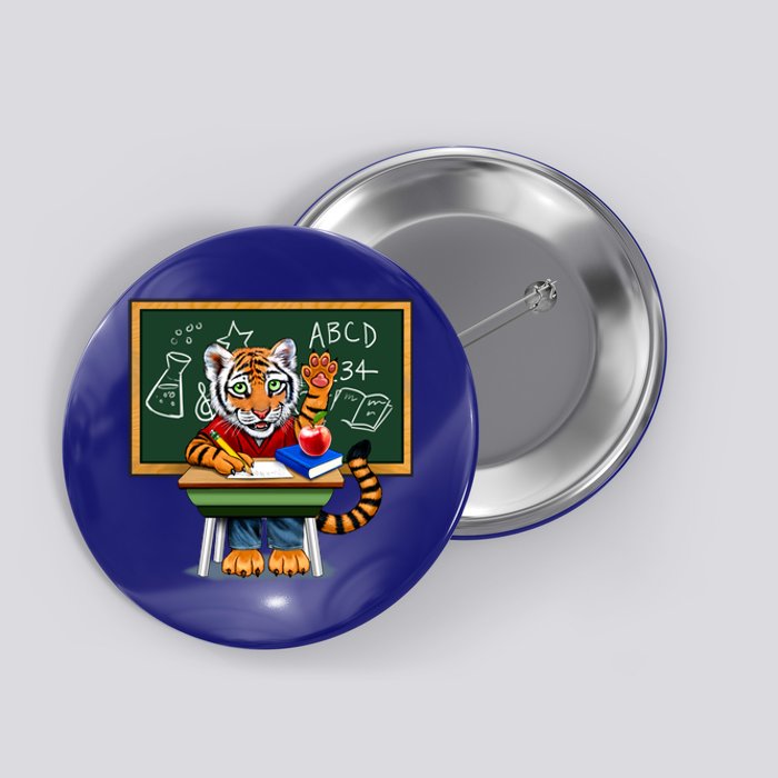 Back To School Tiger Button