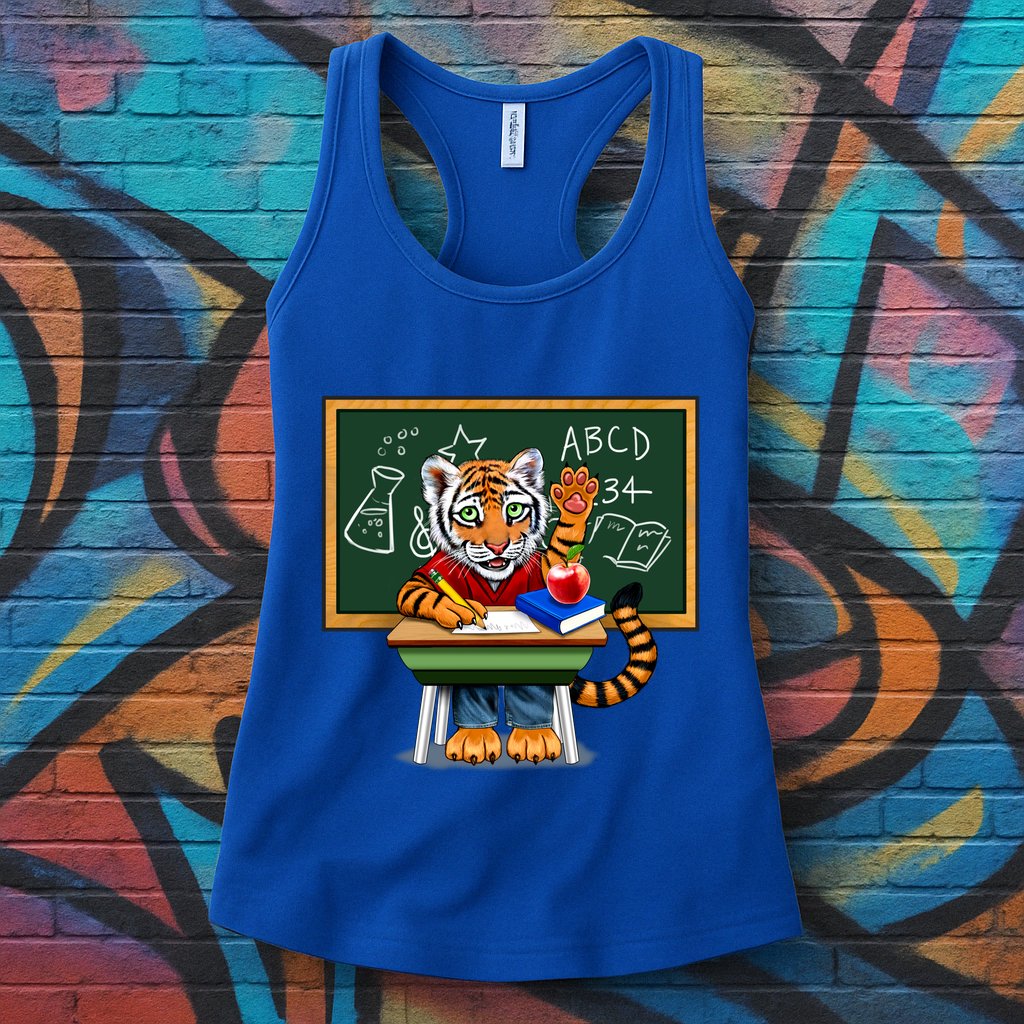 Back To School Tiger Womens Tank Top