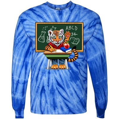 Back To School Tiger Tie-Dye Long Sleeve Shirt