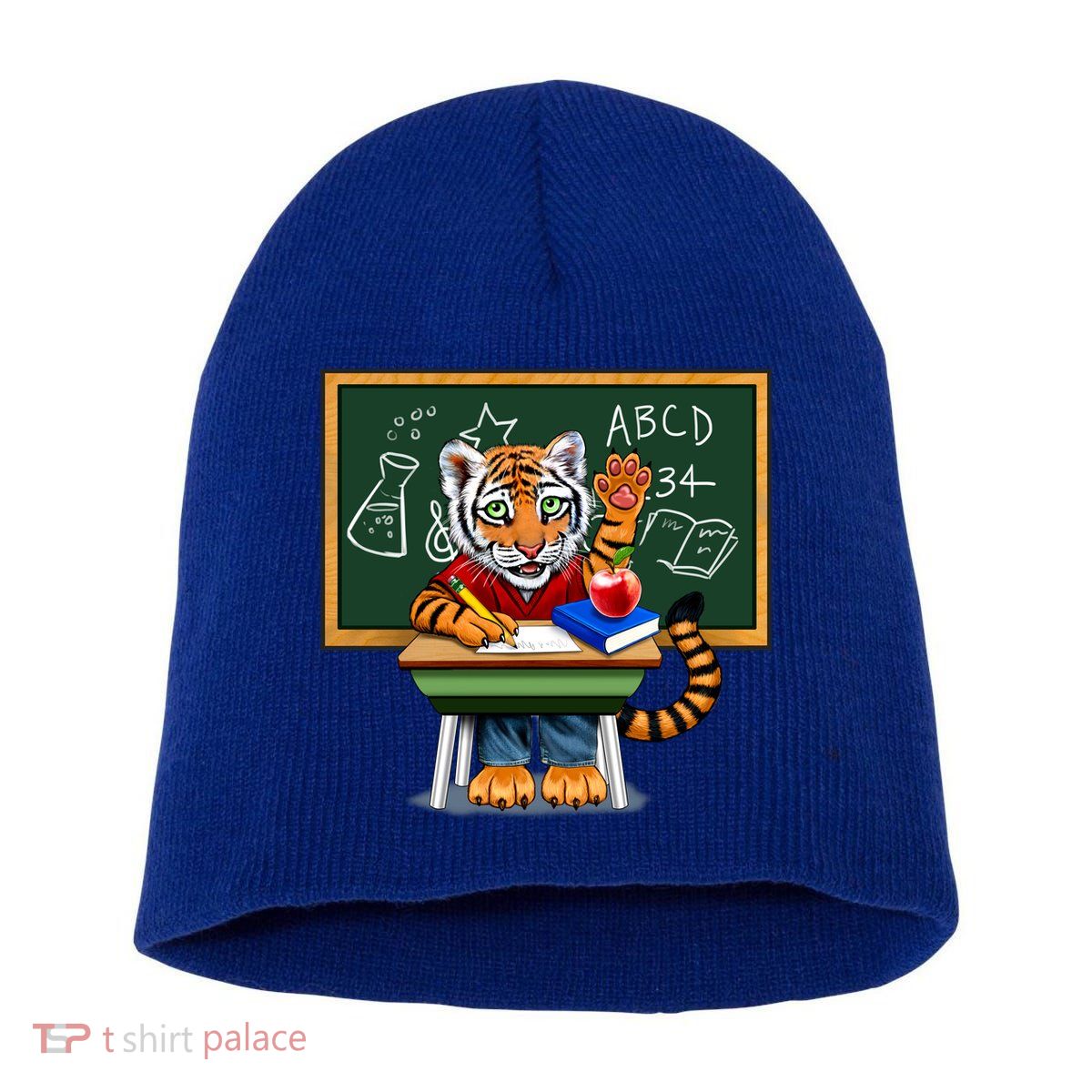 Back To School Tiger Short Acrylic Beanie