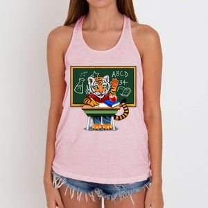 Back To School Tiger Women's Knotted Racerback Tank