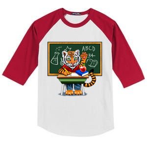 Back To School Tiger Kids Colorblock Raglan Jersey