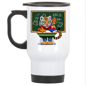 Back To School Tiger Stainless Steel Travel Mug