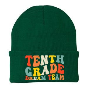 Back To School 10th Grade Dream Team Teacher Tenth Grade Knit Cap Winter Beanie