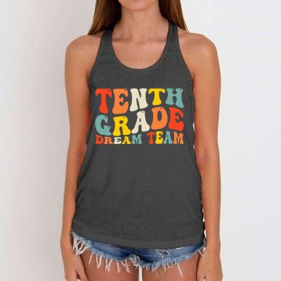 Back To School 10th Grade Dream Team Teacher Tenth Grade Women's Knotted Racerback Tank