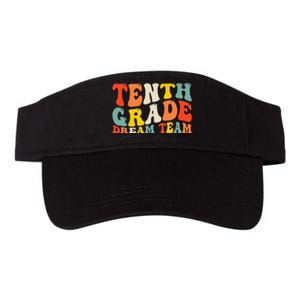 Back To School 10th Grade Dream Team Teacher Tenth Grade Valucap Bio-Washed Visor