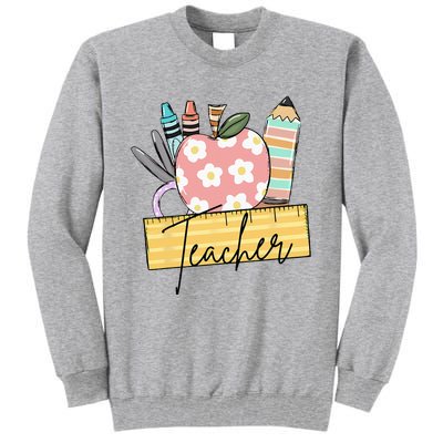 Back to School Retro Teacher Gifts Teacher Tall Sweatshirt